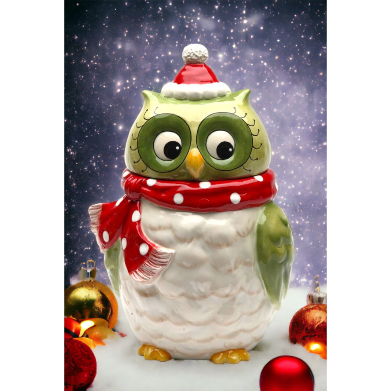 Christmas Owl: Cookie Jar Kitchen Storage Decoration Home décor for holiday